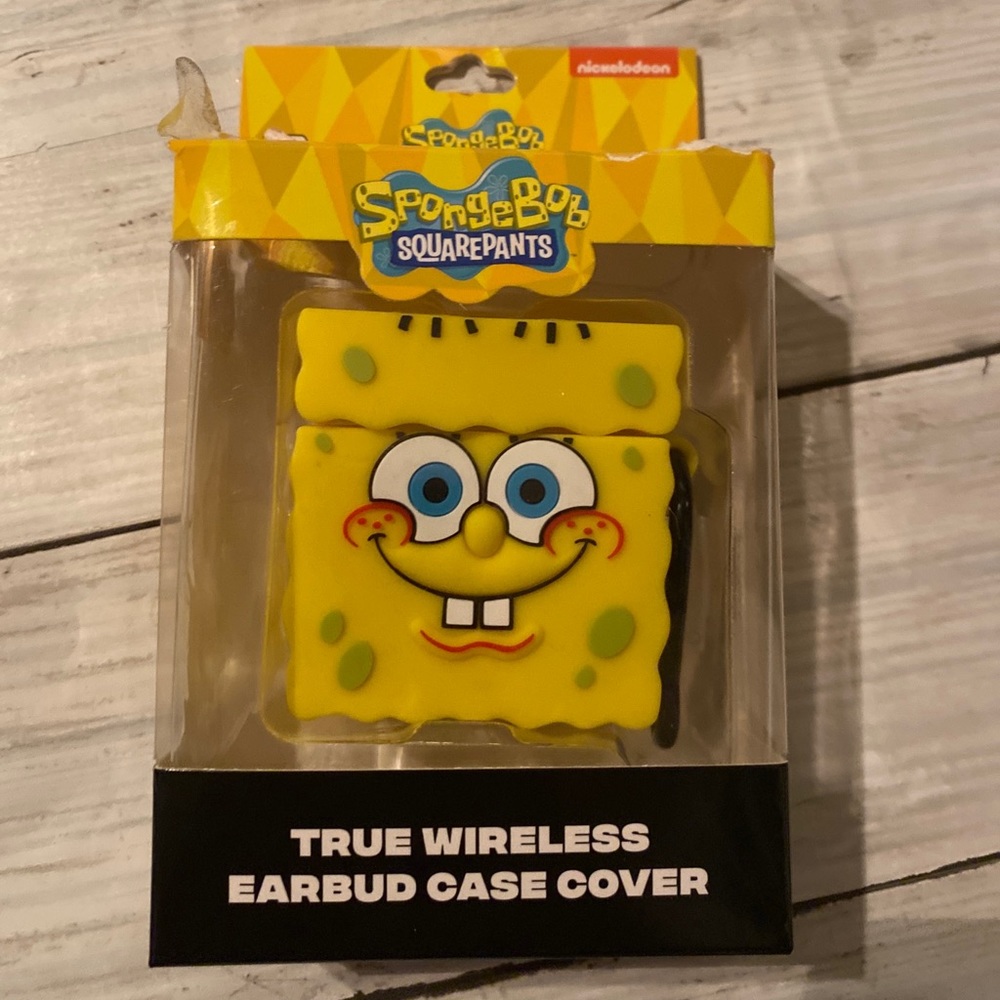 nickelodeon spongebob squarepants earbud airpods generation 1&2 case cover